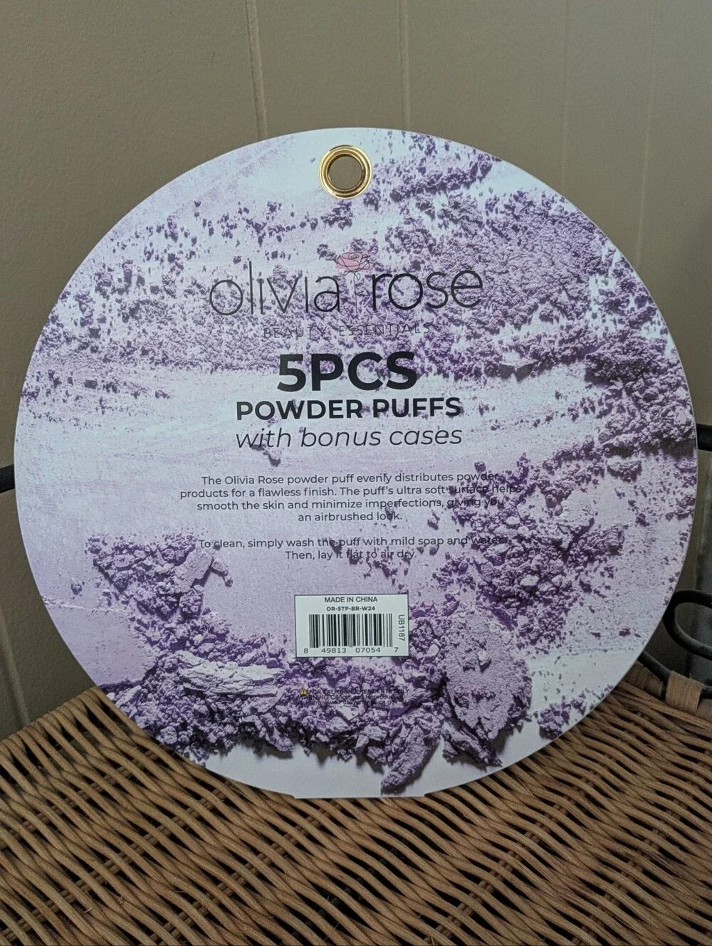 Olivia Rose 5PC Powder Puffs Set in Purple with Bonus Case
